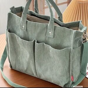 Muji Corduroy Tote Bag in Green